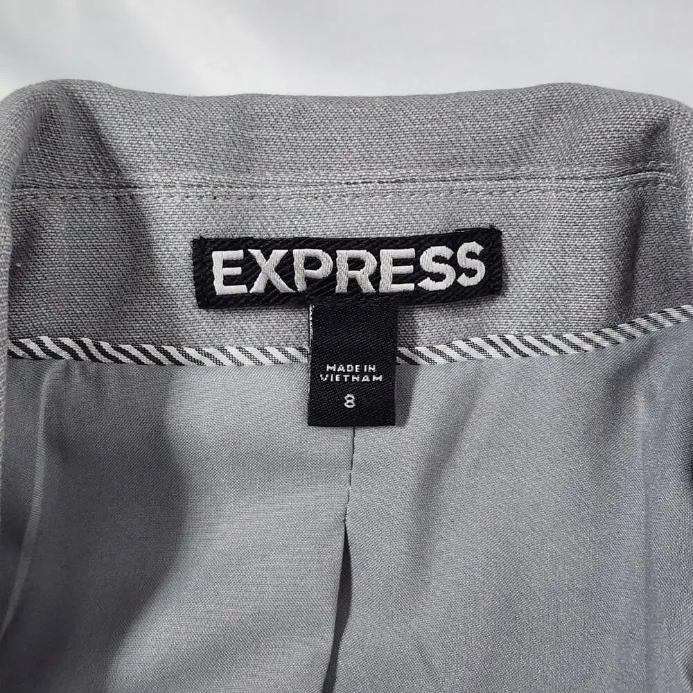 Express Gray Blazer Suit Jacket Women's Size 8